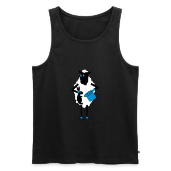 Sheep Trick / Sheep Trick (3c) - Men's Premium Organic Tank Top - black - Front - AI Model Male 178 light (178cm)
