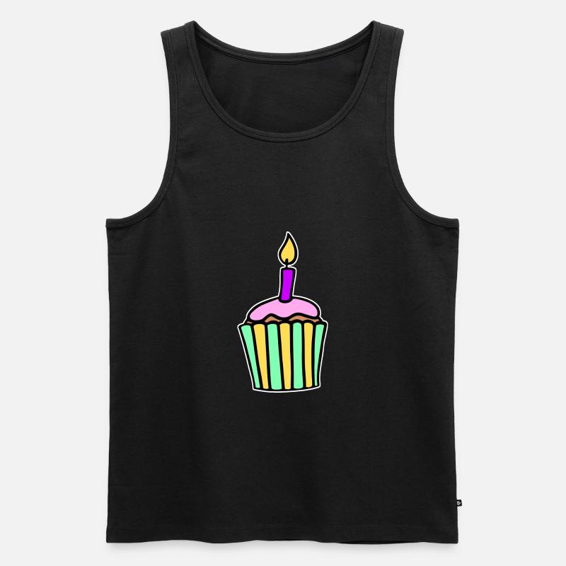Cupcake - Männer Premium Bio Tank Top - Schwarz