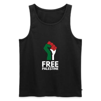 Libérer la Palestine - Débardeur bio Premium Homme - noir - Devant - AI Model Male 178 light (178cm)
