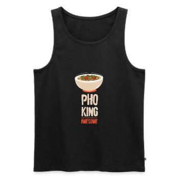 Soupe de nouilles vietnamiennes Pho King Awesome - Débardeur bio Premium Homme - noir - Devant - Michal (187cm)
