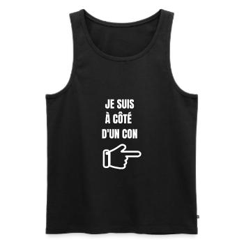Ich bin neben einem Idioten - Männer Premium Bio Tank Top - Schwarz - Vorne - AI Model Male 178 light (178cm)