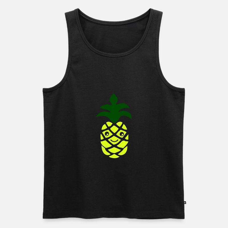 Ananas - Männer Premium Bio Tank Top - Schwarz
