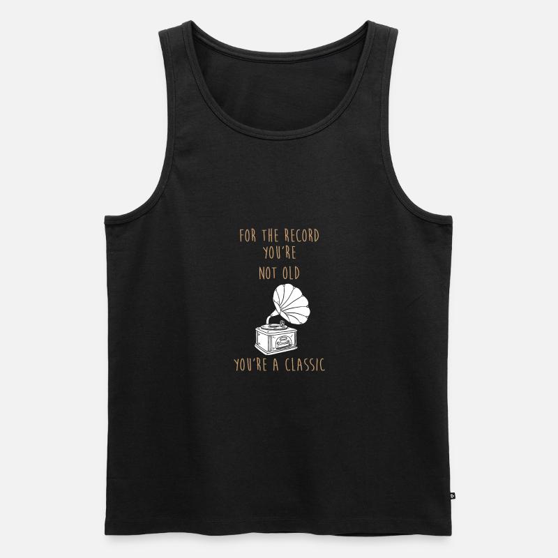 Vinyl - Männer Premium Bio Tank Top - Schwarz