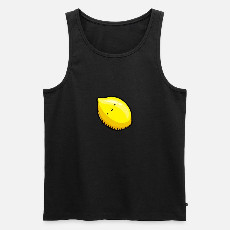 Zitrone - Männer Premium Bio Tank Top - Schwarz