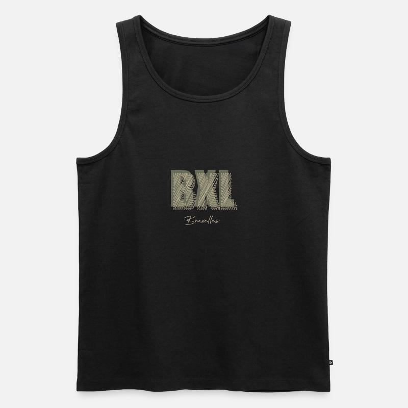 BXL Brüssel - Männer Premium Bio Tank Top - Schwarz