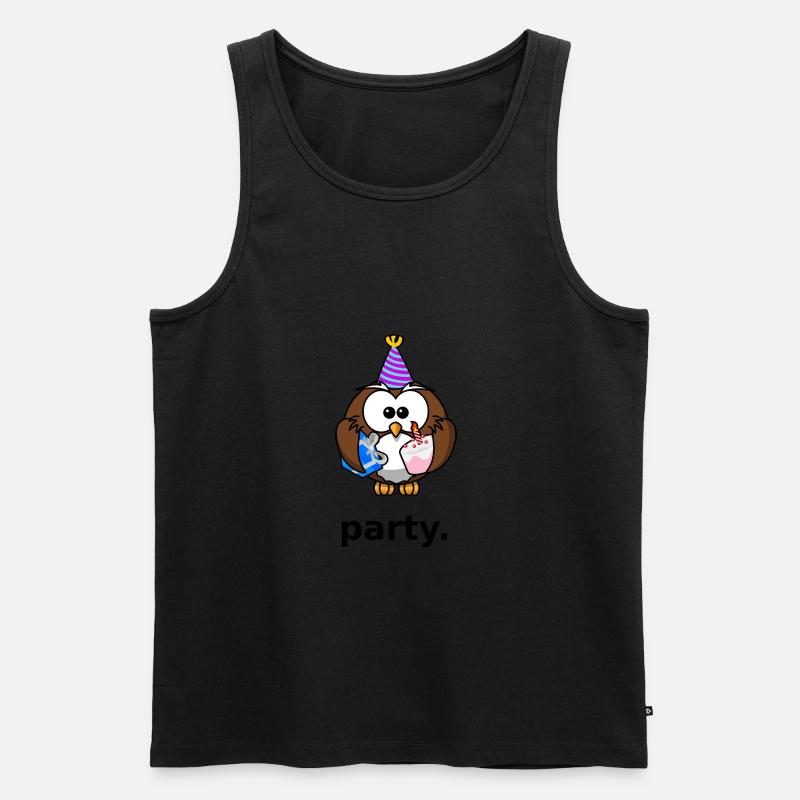 Party Eule - Männer Premium Bio Tank Top - Schwarz