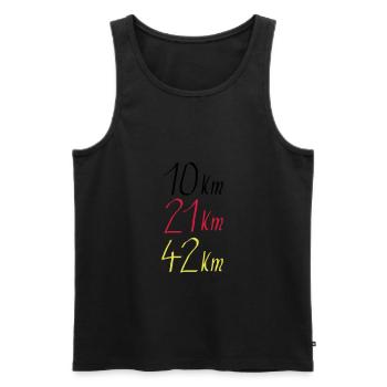 distance de course 10km 21km 42km Allemagne - Débardeur bio Premium Homme - noir - Devant - AI Model Male 178 light (178cm)