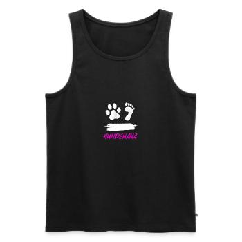 Hundemama HUND TShirt Spruch Hundepapa - Männer Premium Bio Tank Top - Schwarz - Vorne - Michal (187cm)
