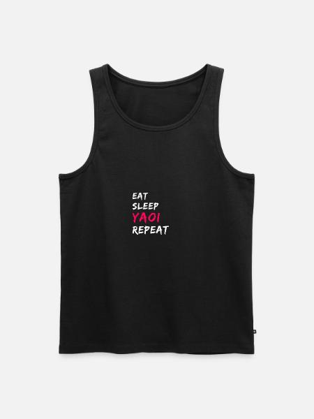 Eat Sleep Yaoi Repeat - Männer Premium Bio Tank Top - Schwarz