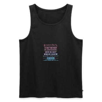 Bonus Papa Stiefvater Vatertag Geschenkidee - Männer Premium Bio Tank Top - Schwarz - Vorne - AI Model Male 178 light (178cm)