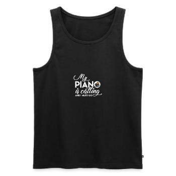 Mein Piano ruft Spruch Lustig Klavier Pianist - Männer Premium Bio Tank Top - Schwarz - Vorne - Michal (187cm)