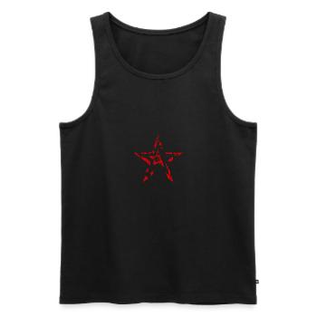 Star star abstract art symbol sign red - Men's Premium Organic Tank Top - black - Front - AI Model Male 178 light (178cm)