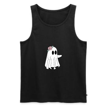 Joyeux Halloween fantômes amour - Débardeur bio Premium Homme - noir - Devant - Michal (187cm)
