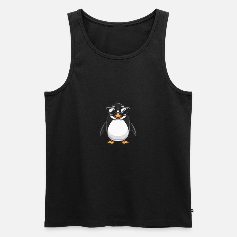Pinguin Cool Tier - Männer Premium Bio Tank Top - Schwarz