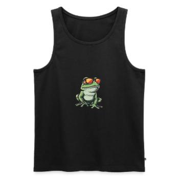 Frosch Cool Tier - Männer Premium Bio Tank Top - Schwarz - Vorne - AI Model Male 178 light (178cm)