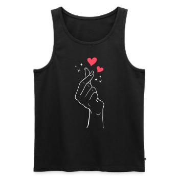 K-Pop Herz K-Drama Musik Südkoera - Männer Premium Bio Tank Top - Schwarz - Vorne - Michal (187cm)