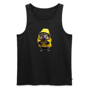 Ist das ein Sauwetter, denkt der Igel - Männer Premium Bio Tank Top - Schwarz - Vorne - Michal (187cm)