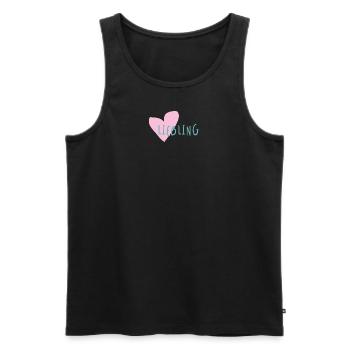 Liebling - Herz - Männer Premium Bio Tank Top - Schwarz - Vorne - AI Model Male 178 light (178cm)