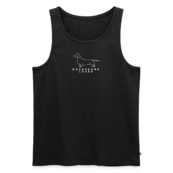 Motif teckel, Dachshund Lover - Débardeur bio Premium Homme - noir - Devant - Michal (187cm)
