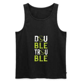 tennis double trouble - Männer Premium Bio Tank Top - Schwarz - Vorne - AI Model Male 178 light (178cm)