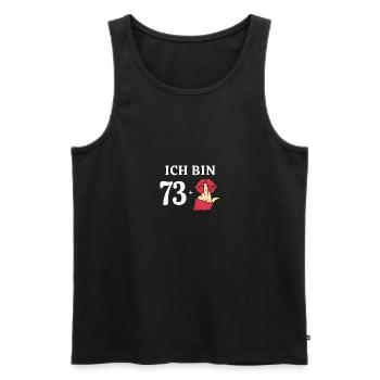 74 Jahre Geburtstagsspruch Runder Geburtstag 74. - Männer Premium Bio Tank Top - Schwarz - Vorne - Michal (187cm)