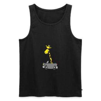 Giraffe with sunglasses | The perfect gift - Men's Premium Organic Tank Top - black - Front - Michal (187cm)