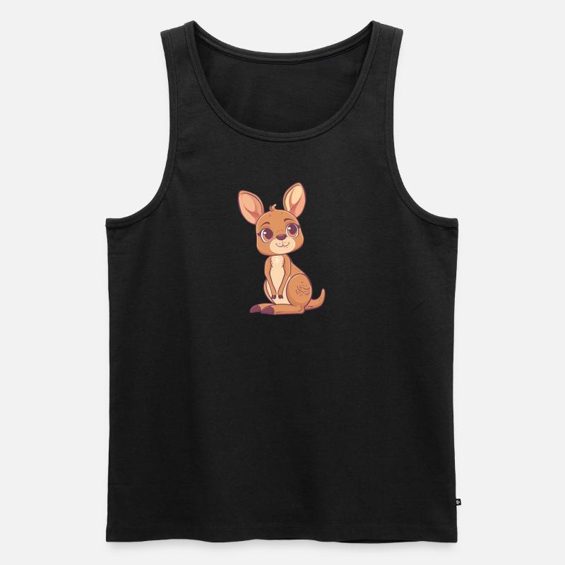 Kaenguru Beuteltier - Männer Premium Bio Tank Top - Schwarz
