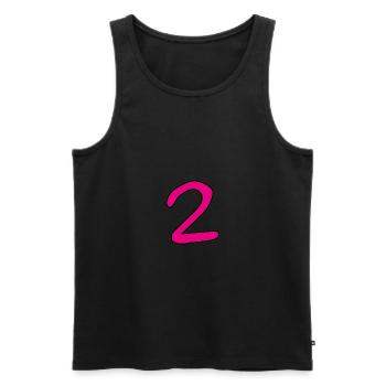 2 in pink - Men's Premium Organic Tank Top - black - Front - Michal (187cm)