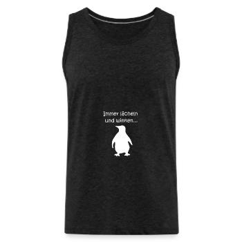 immer lächeln - Männer Premium Bio Tank Top - Anthrazit - Vorne - Alexander (188cm)