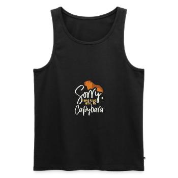 Motif Capibara pour les propriétaires de Capibara - Débardeur bio Premium Homme - noir - Devant - AI Model Male 178 light (178cm)