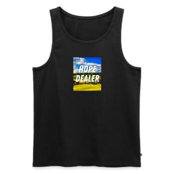 Hope Dealer - Citation chrétienne - Débardeur bio Premium Homme - noir - Devant - Michal (187cm)