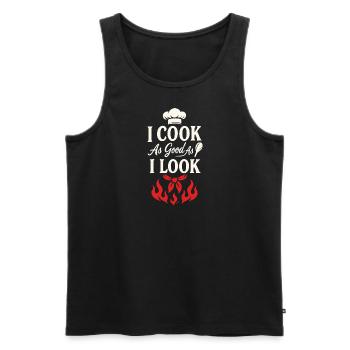 Ich koche so gut, wie ich aussehe - Männer Premium Bio Tank Top - Schwarz - Vorne - Michal (187cm)