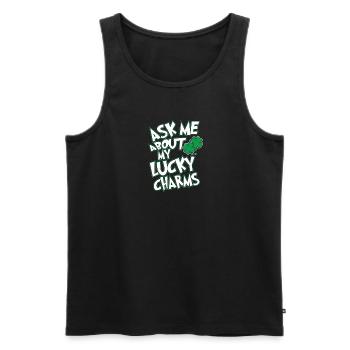 Frag Mich Nach Meinen Glücksbringern - Männer Premium Bio Tank Top - Schwarz - Vorne - AI Model Male 178 light (178cm)
