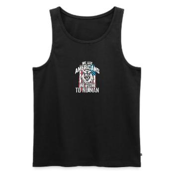 We Are Americans 4th of July Freedom Pride - Men's Premium Organic Tank Top - black - Front - AI Model Male 178 light (178cm)