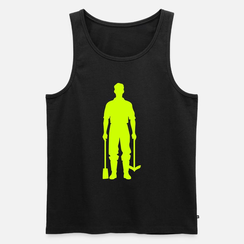 Bauer Silhouette Symbol - Männer Premium Bio Tank Top - Schwarz
