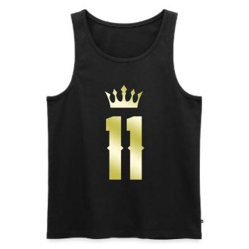 11 Zahl Krone - Männer Premium Bio Tank Top - Schwarz - Vorne - Michal (187cm)