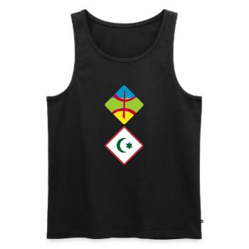 Rif Amazigh - Débardeur bio Premium Homme - noir - Devant - AI Model Male 178 light (178cm)