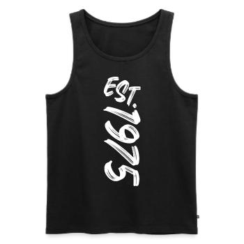 Est. 1975 - Established 1975 - Birthday Gift - Men's Premium Organic Tank Top - black - Front - Michal (187cm)