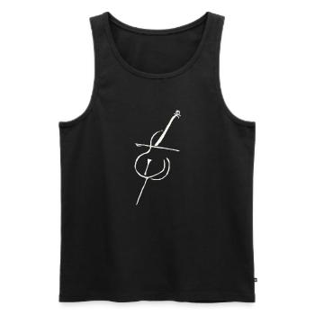 Pure cello white - Men's Premium Organic Tank Top - black - Front - AI Model Male 178 light (178cm)