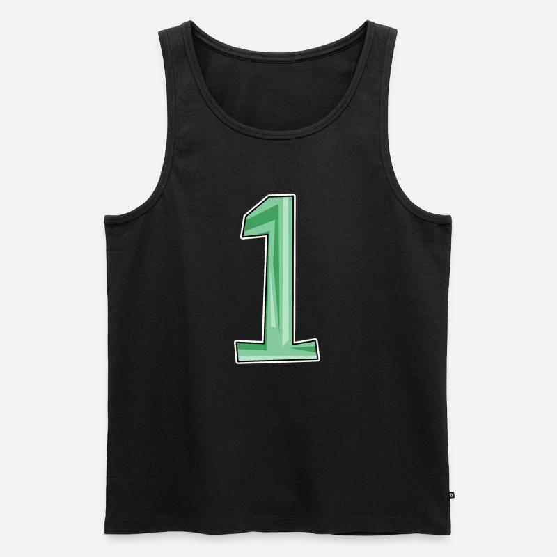 1 grün - Männer Premium Bio Tank Top - Schwarz