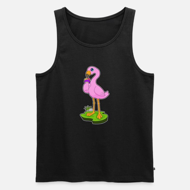 Flamingo Waffeleis - Männer Premium Bio Tank Top - Schwarz