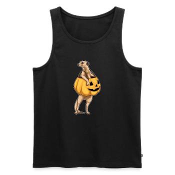 Erdmännchen Halloween Jack O'Lantern - Männer Premium Bio Tank Top - Schwarz - Vorne - AI Model Male 178 light (178cm)