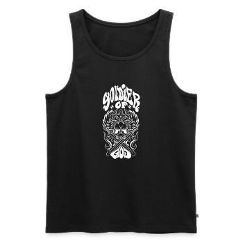 Soldat Gottes - Männer Premium Bio Tank Top - Schwarz - Vorne - AI Model Male 178 light (178cm)
