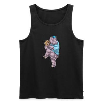 Hippopotamus Gant de baseball - Débardeur bio Premium Homme - noir - Devant - Michal (187cm)
