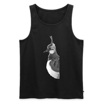 Lapwing Portrait - Men's Premium Organic Tank Top - black - Front - AI Model Male 178 light (178cm)