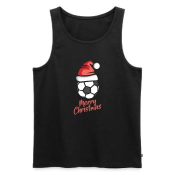 Christmas Football Santa Hat Design - Men's Premium Organic Tank Top - black - Front - Michal (187cm)