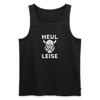 Heul Leise Viking Kopf Illustration - Männer Premium Bio Tank Top - Schwarz - Vorne - AI Model Male 178 light (178cm)