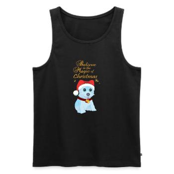 Croyez en la magie de Noël avec un chien - Débardeur bio Premium Homme - noir - Devant - AI Model Male 178 light (178cm)