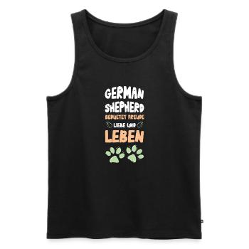 Berger allemand Joie de vivre - Débardeur bio Premium Homme - noir - Devant - AI Model Male 178 light (178cm)