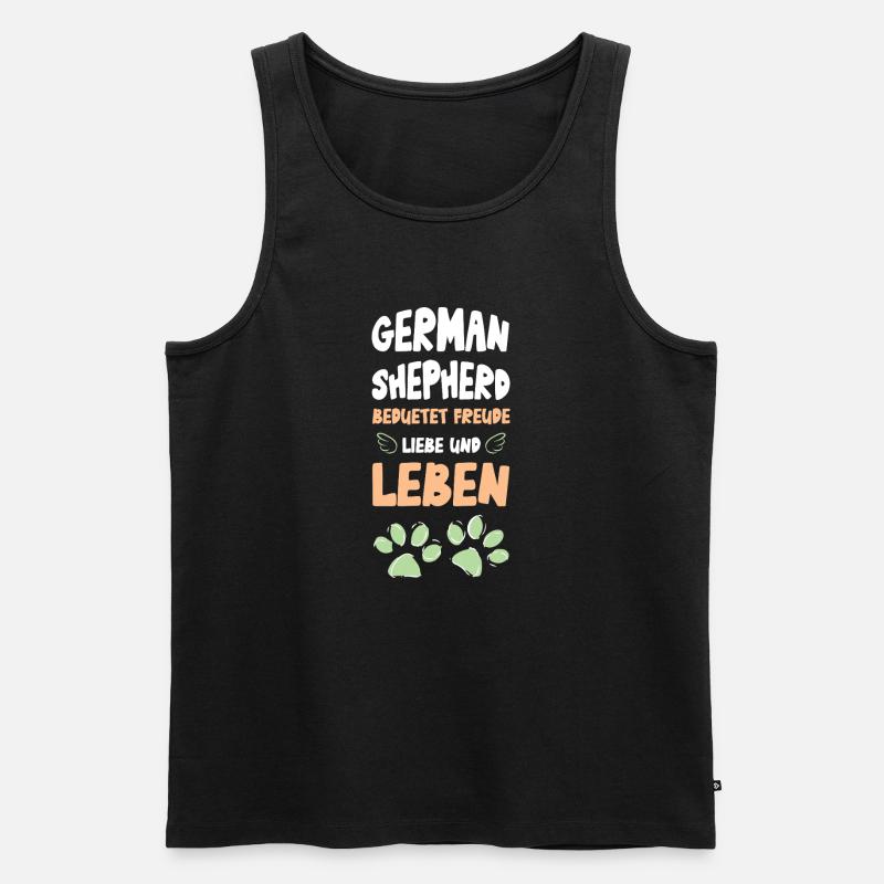German Shepherd Lebensfreude - Männer Premium Bio Tank Top - Schwarz